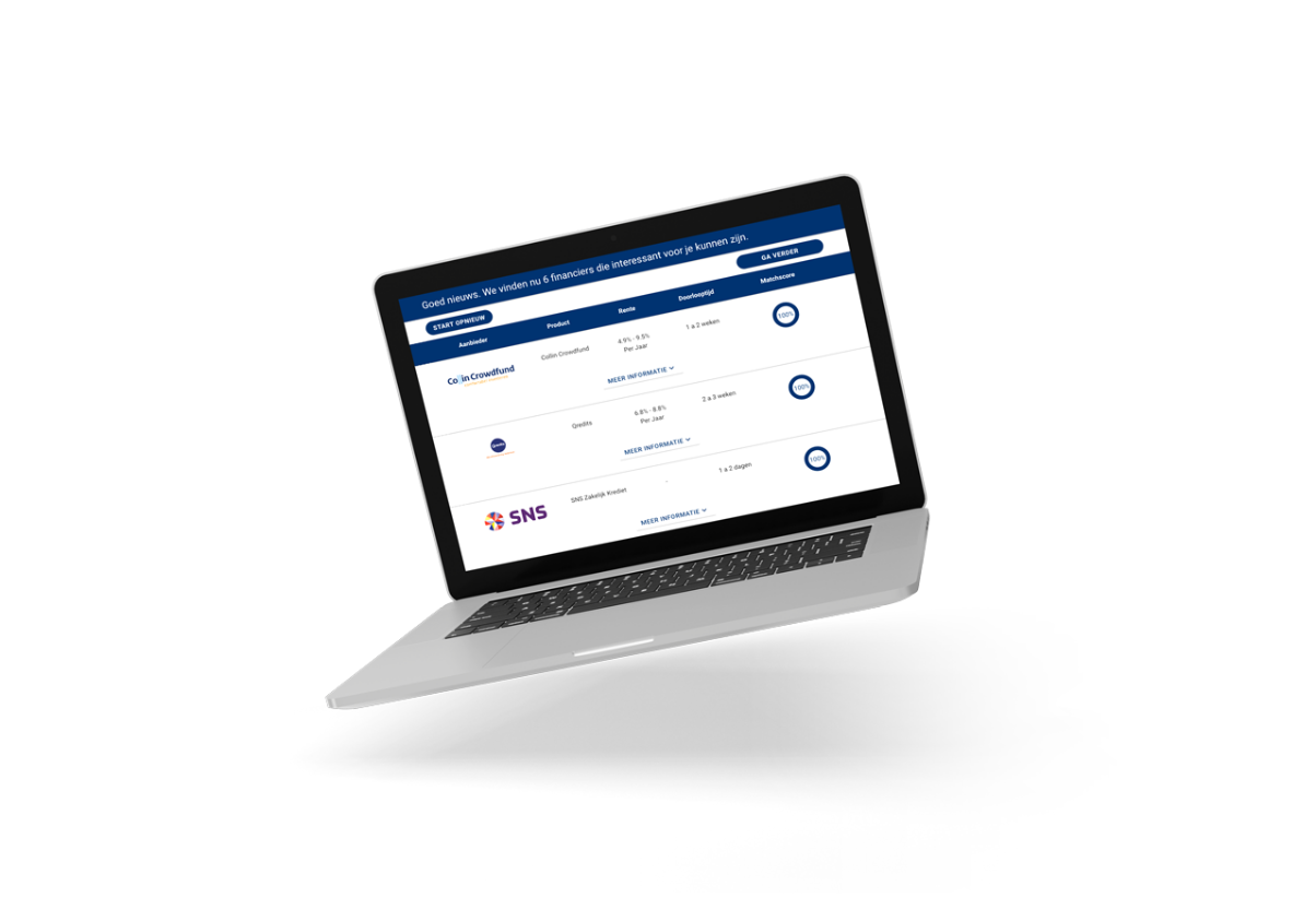 Financieringscheck op laptop